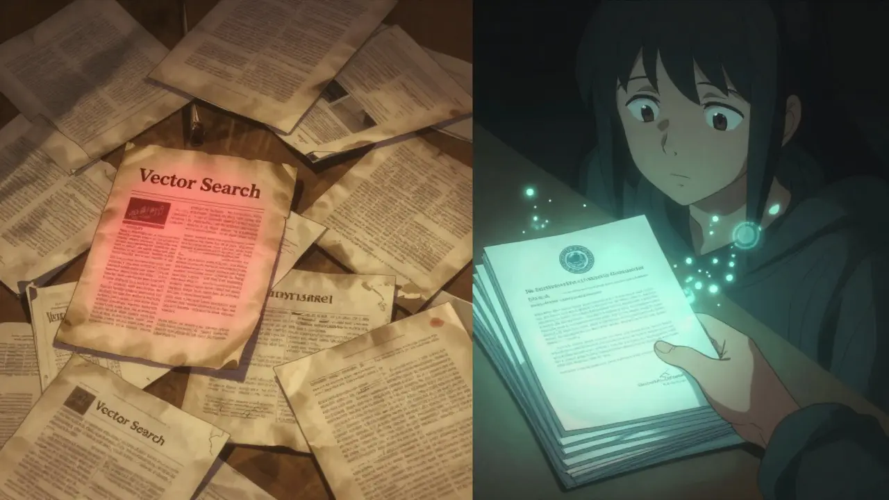 En kaotisk haug av dokumenter sammenlignes med en ordnet rekke, et offisielt dokument lyser i midten.