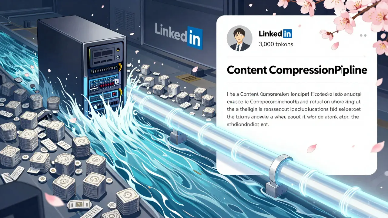 En RAG-pipeline der en oversvømmelse av teksttoken komprimeres til en elegant, minimal strøm.