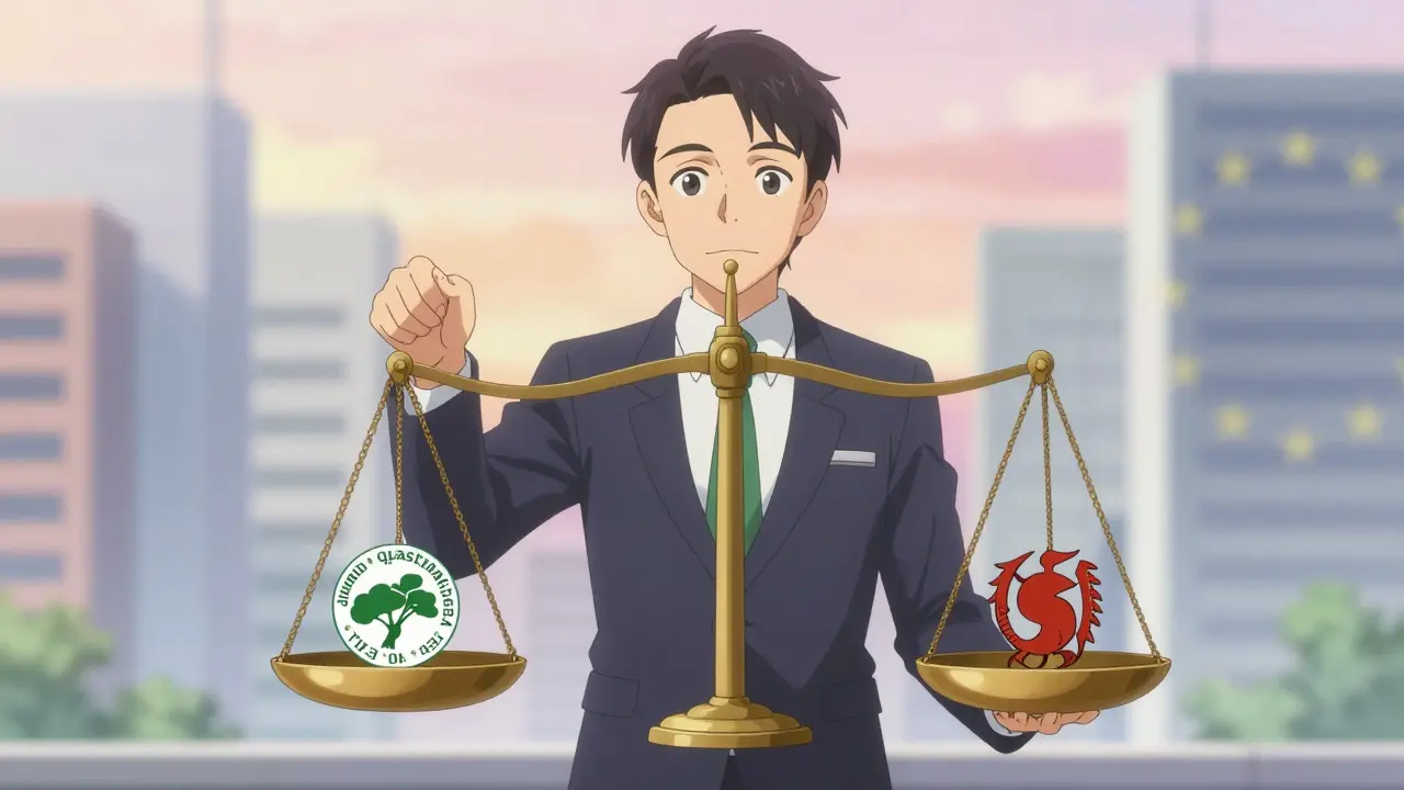 Regulator fremviser balansert vekt med kultursymboler