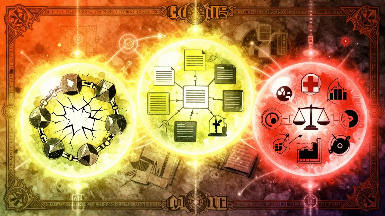 Tre kuler som representerer forskjellige AI-feiltyper