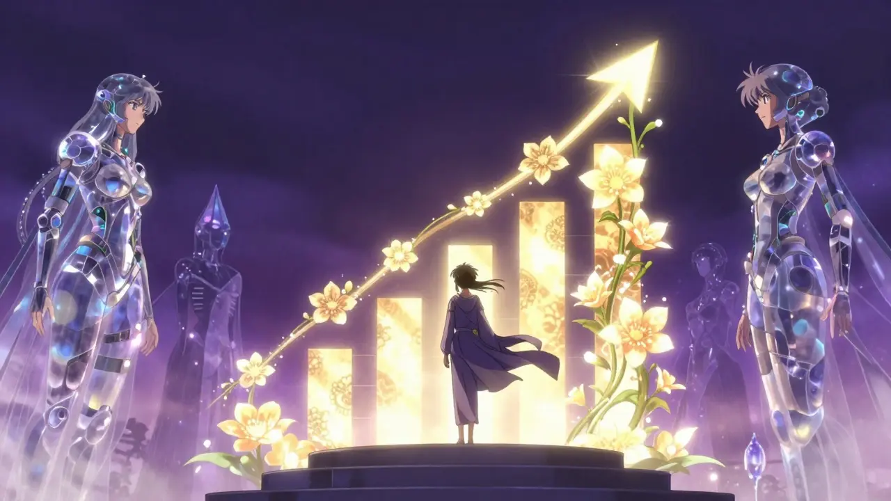 Vekst representert ved blomster av lys