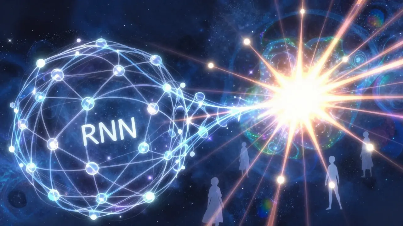 Et lysende nevralt nettverk som viser transformasjonen til attention-mekanismen.