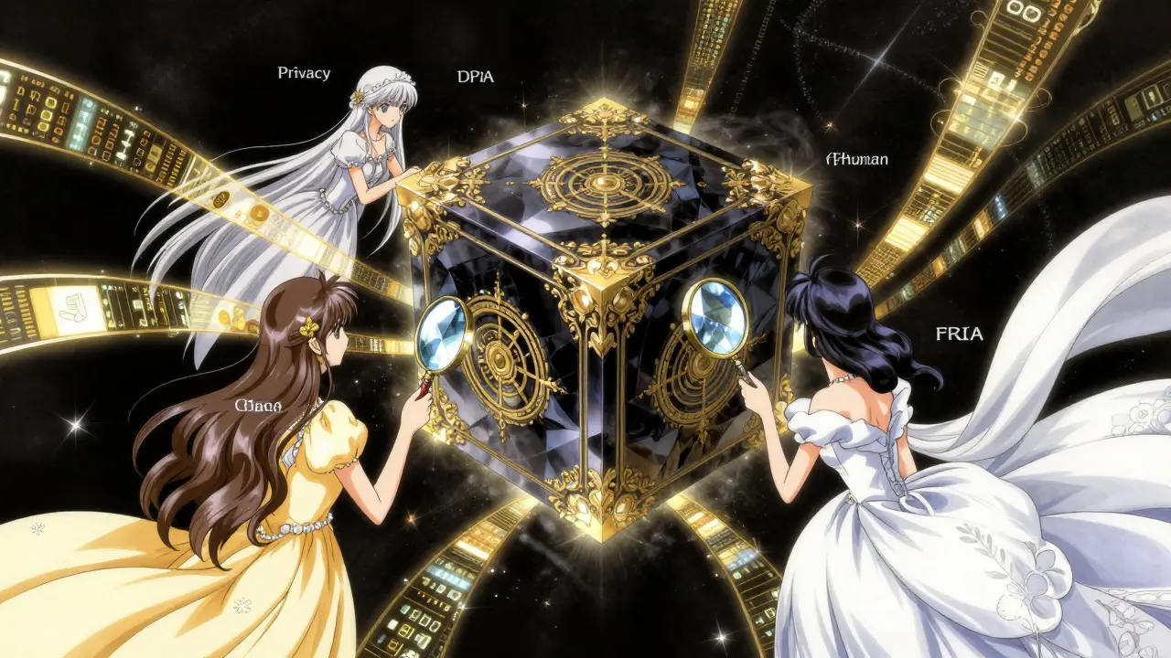 To skikkelser som analyserer en mystisk svart boks av AI omgitt av gylne datastrømmer.