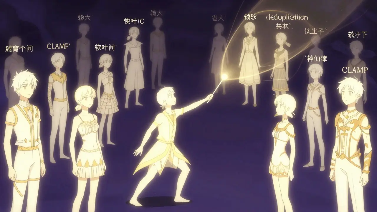 Anime-stil: Abstrakte lysfigurer grupperes etter betydning i et drømmelik vektorrom