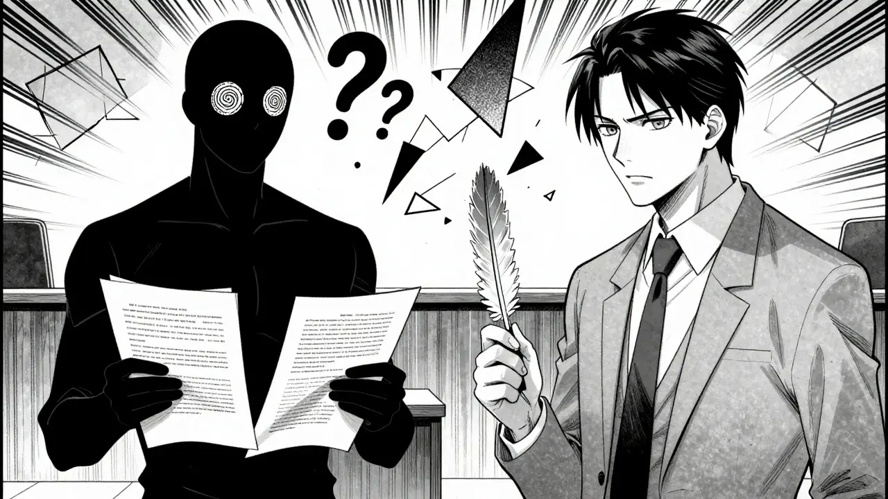Manga-illustrasjon som viser kontrasten mellom AI sin overfladiske flyt og menneskelig kunnskap