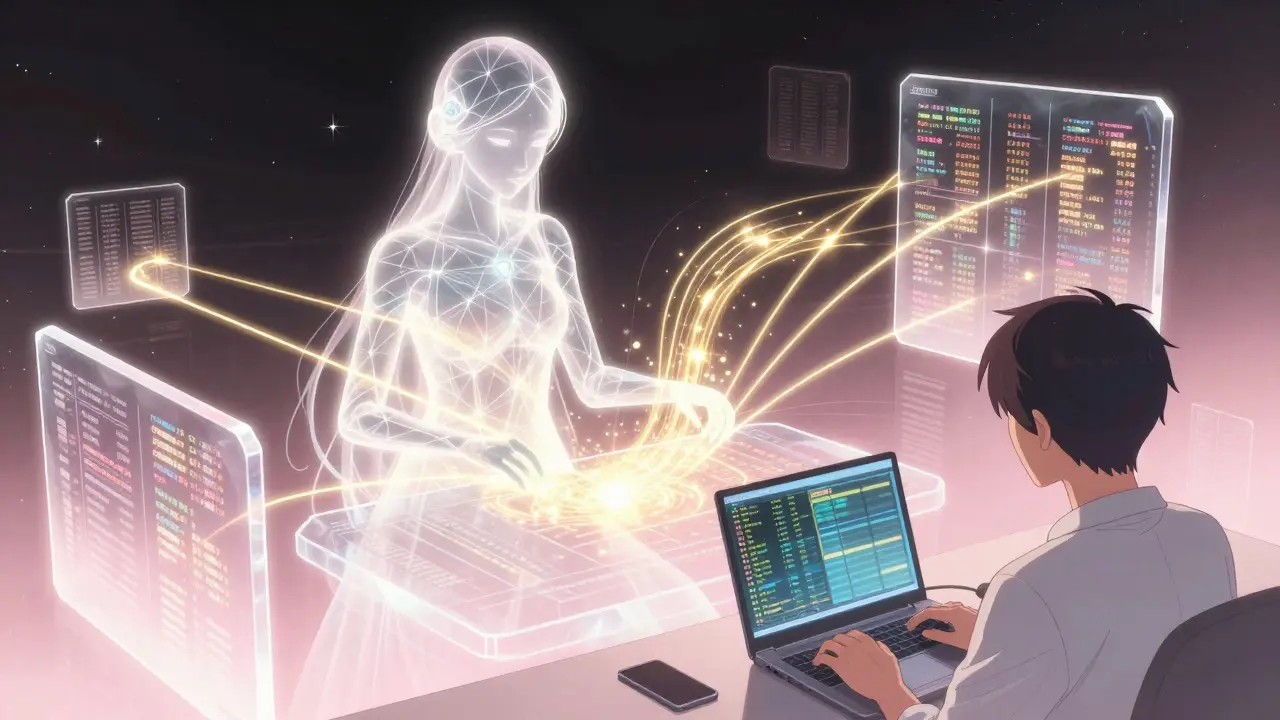 AI-entitet genererer realistiske databaser med gylne lysstråler