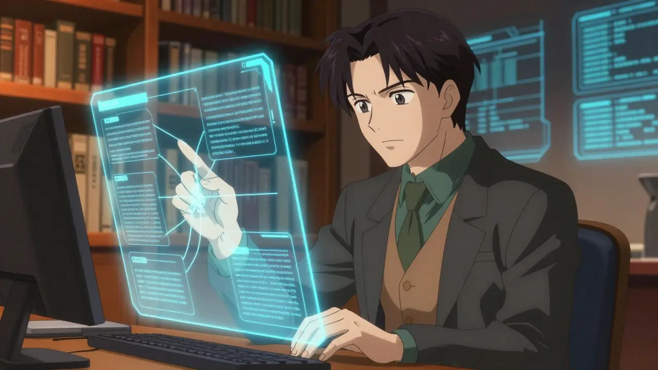 Anime-stil: Ekspert validerer informasjon gjennom en visuell metafor for RAG-teknologi
