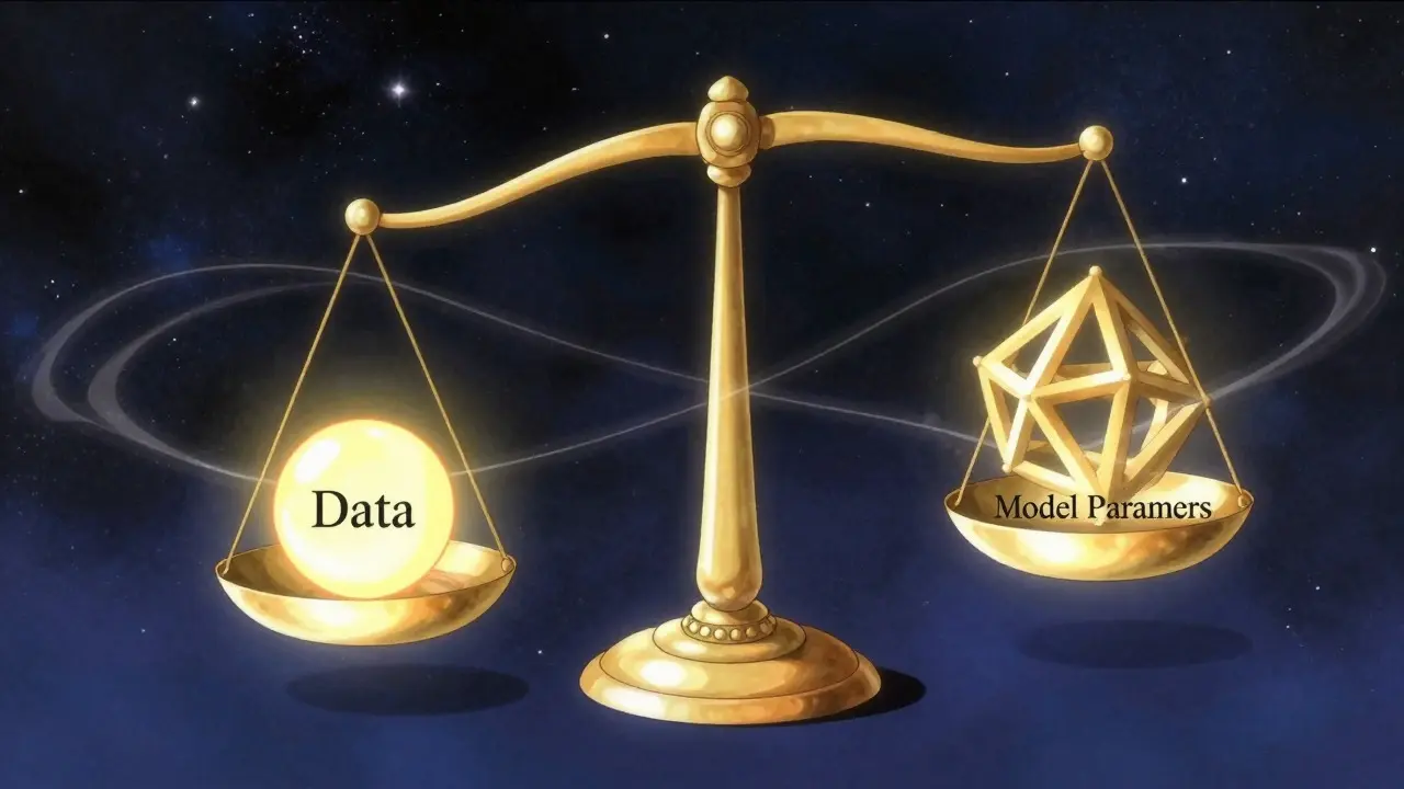 Balansert skala mellom data og modellparametere i rommet