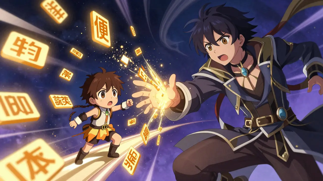 Dramatisk anime-scene: Token blir akseptert eller forkastet i en dynamisk visuell metafor for AI-hastighet.