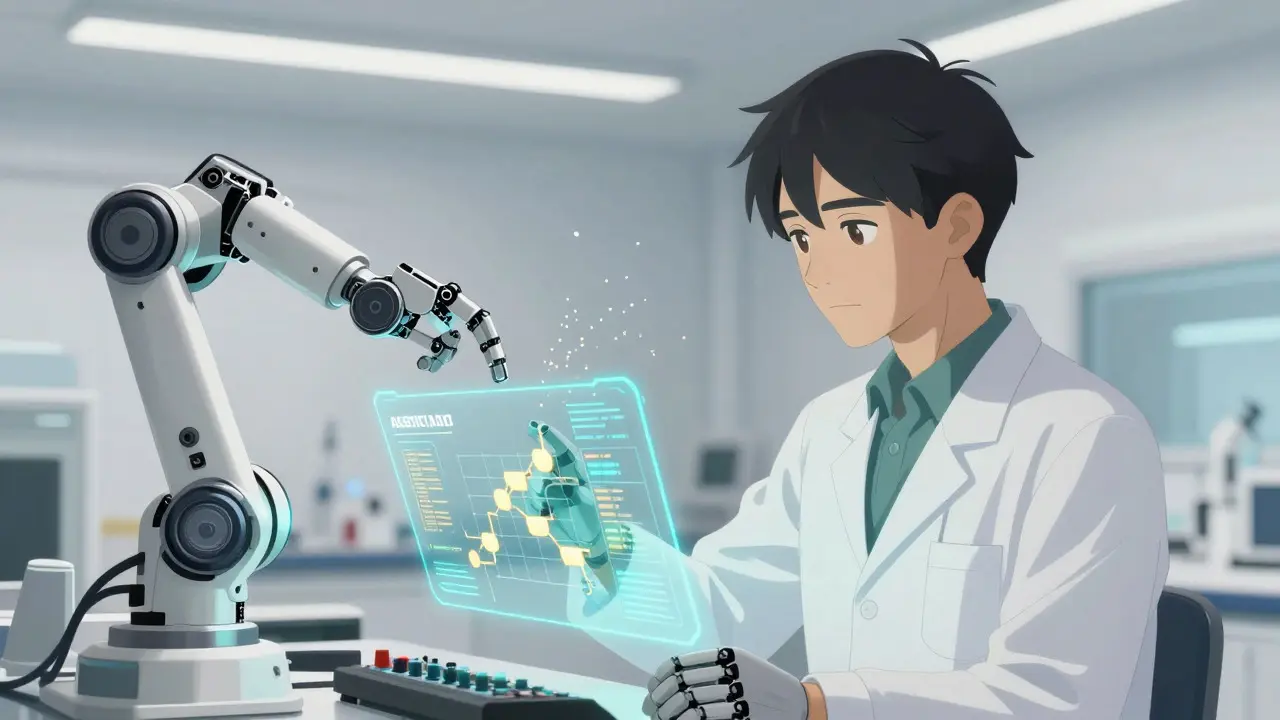Samarbeid mellom menneske og robotarm i et fremtidsrettet automatisert laboratorium