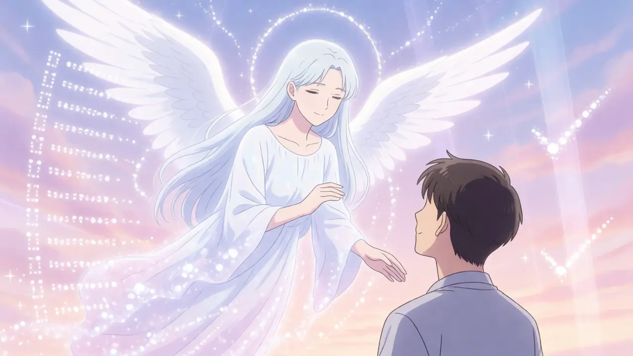 En rolig, vinget AI-assistent i anime-stil som hjelper en bruker med organiserte svar.